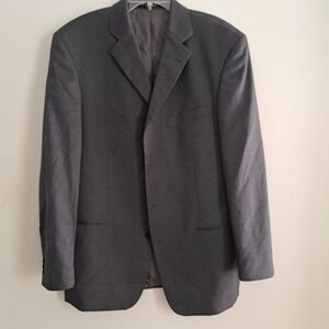 Hugo Boss Gray Blazer Suit Jacket 42R 3 Button‎ Made in Greece Wool Blend Lined